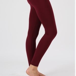 Dark Burgundy fleece leggings
